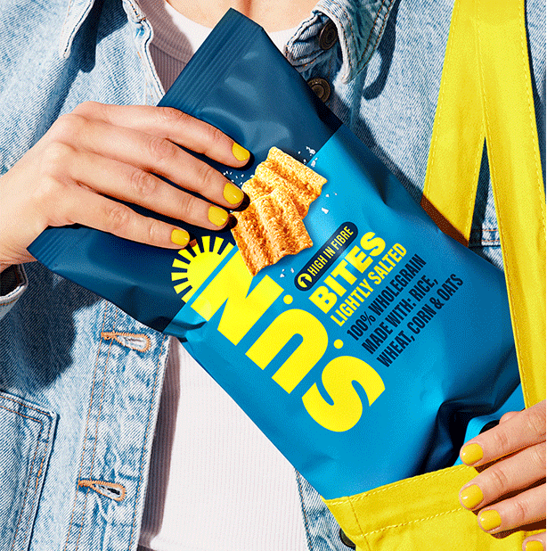 Lightlysalted hand with bag